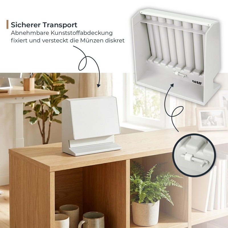 HMF Coin Counter for Sorting and Storing Change, Transparent Coin