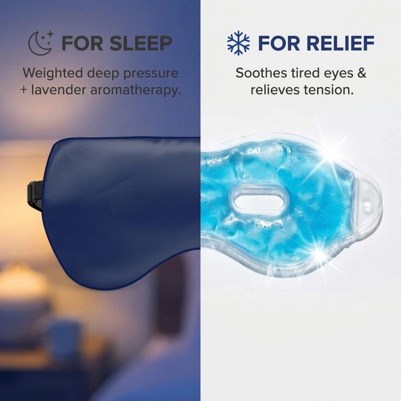 ASUTRA Silk Eye Pillow for Sleep, Navy | Filled w/Lavender