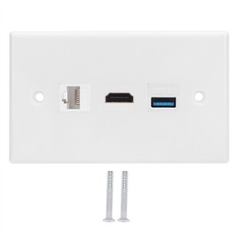 Household CAT6 HDMI USB3.0 Interface Socket Panel Clip On Wall Plate Panel US Standard