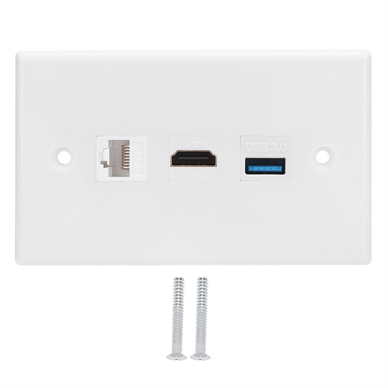 Household CAT6 HDMI USB3.0 Interface Socket Panel Clip On Wall