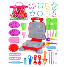 Play Dough Tools Set for Kids - 40PCS Playdough Toys Accessories with Shapes Cutters Extruder Kiddy Dough Tools Kit for Girls Boys