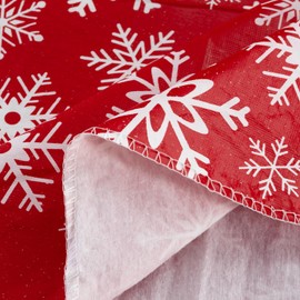 Serafina Home Holiday Christmas Vinyl Tablecloth with Flannel Backing: Tablecloth Reusable (Red Snowflake, 52" x 70")