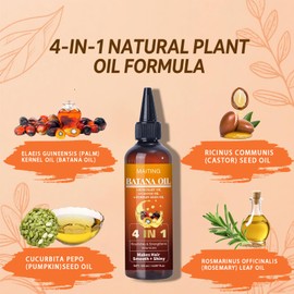 MAITING Batana Oil for Hair Growth, 4-In-1 Batana Oil,Pumpkin Seed,Rosemary, and Castor,Nourishes hair for Men Women 2pcs