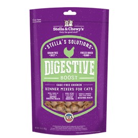 Stella & Chewy's – Stella’s Solutions Digestive Boost – Cage-Free Chicken Dinner Mixer – Freeze-Dried Raw, Protein Rich, Grain Free Cat Food – 7.5 oz Bag