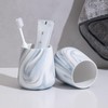 2Pcs Toothbrush Holder for Bathroom - Marble Blue Ceramic Tooth