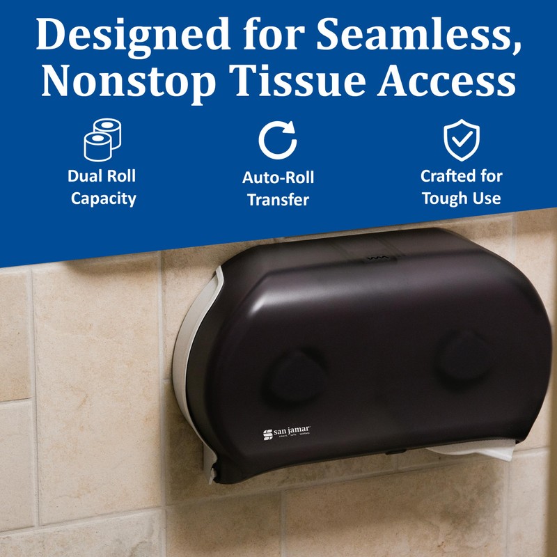 San Jamar - SJMR4000TBK R4000TBK Twin 9" Jumbo Tissue Dispenser,