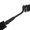 Surfboard Leash High Elasticity TPU Black Adjustable Coiled Surfing Leg