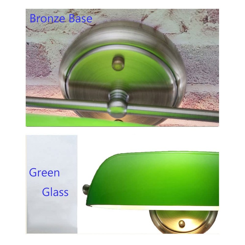 somesino Traditional Banker Wall Lamp Green Banker Light Retro Reading