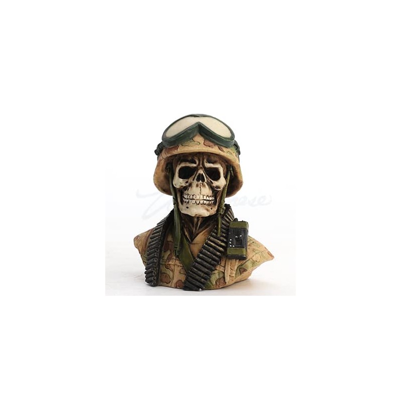 Veronese Design 2 3/4 Inch Military Skeleton Half Bust Miniature