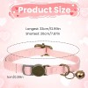 Collar Cuero Gato Con Campana Ajustable Rosa