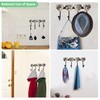 Banllis Coat Rack Wall Mounted with 4 Hook, Heart Glass