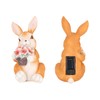 Solar Rabbit Statue Cute Handpainted Resin Bunny Statue Decor Rabbit