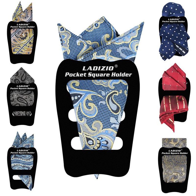 LADIZIO Pocket Square Holder, Pocket Squares for Men, Accessories for