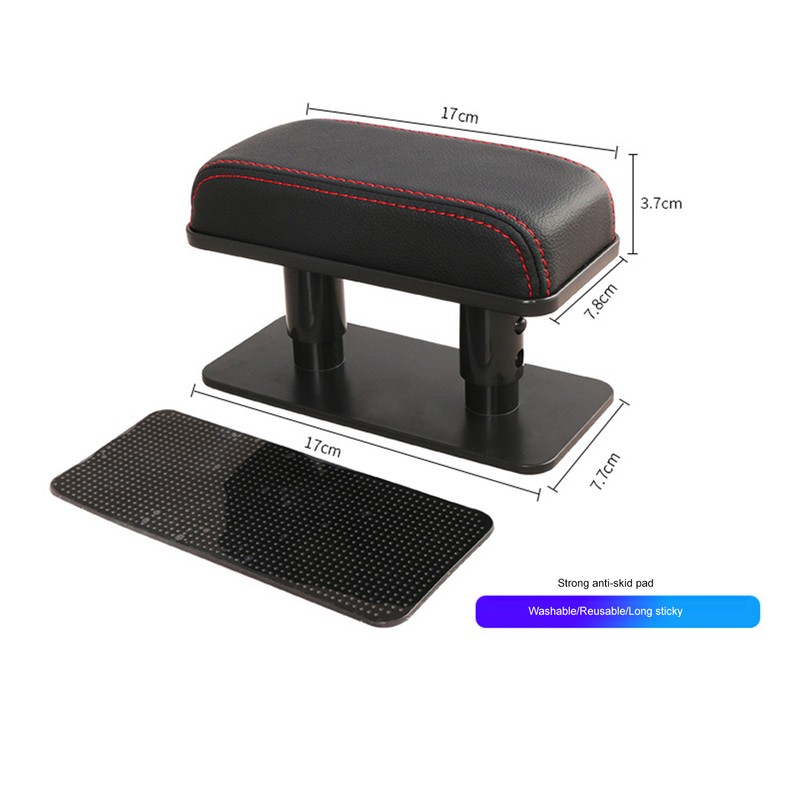 Car Armrest Left Elbow Support Leather Arm Rest Pads Adjustable