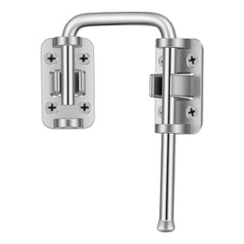 Mabor Sliding Door Lock, Patio Door Loop Lock with Rotary Bar for Screen Door, Window, Gate, Barn - Zinc Alloy Child Safety Lock, Easy Install (Silver)