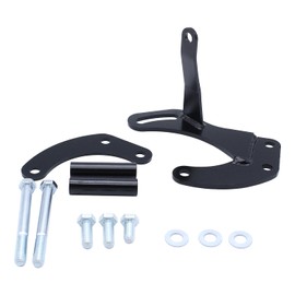 YUCHENSHLP SWP Power Steering Pump Bracket Black Fits for SBC Small Block Chevy 283 305 327 350 383 400 With Short Water Pump