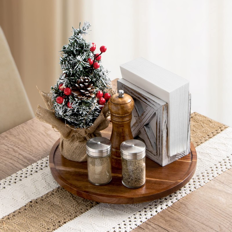 ANBOXIT Lazy Susan Organizer for Table, 10 Inch Wooden Lazy
