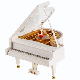 Hvogvok Ballerina Music Box，Piano Music Box for Women Girls White Valentine's Day Present Mechanical Classical Ballet Girl Dancing Music Box Birthday Present