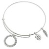 Sterling Silver Karma What Goes Around Comes Around Adjustable Bangle