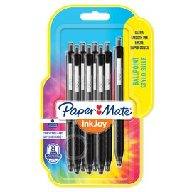Paper Mate InkJoy 300RT Retractable Kugelschreiber | mittlere Spitze (1,0 mm) | Schwarz | 8 Stück