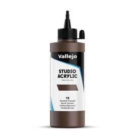 Vallejo : Studio Acrylic Paint : 200ml : Burnt Umber (Hue)