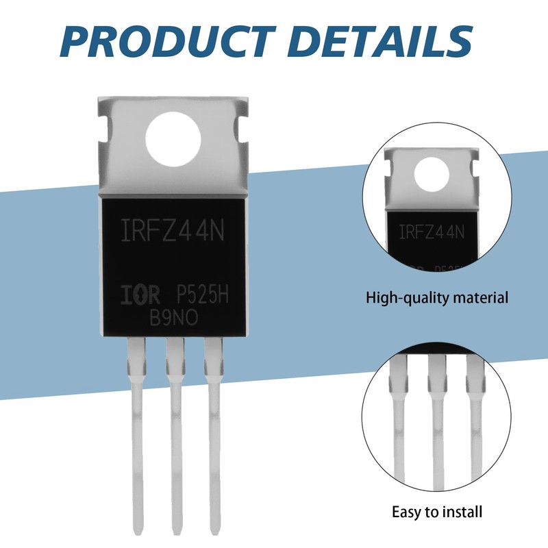 IRFZ44N N-Channel MOSFET Transistors, Powerful Rectifier, 49A 55V, for High