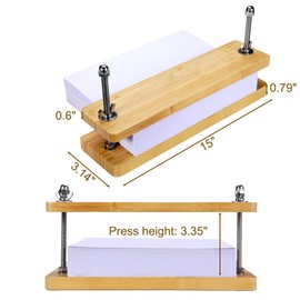 Sholramo Book Press - Bamboo Wood Bookbinding Press for Craft Enthusiasts - Anti-Slip Mat, Portable & Handmade Book Binding Tool (Book Press)