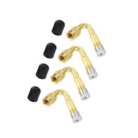 Motoforti 1 Set 45-Degree Tire Valve Stem Extenders Cars Bicycles - Gold Tone Long-lasting