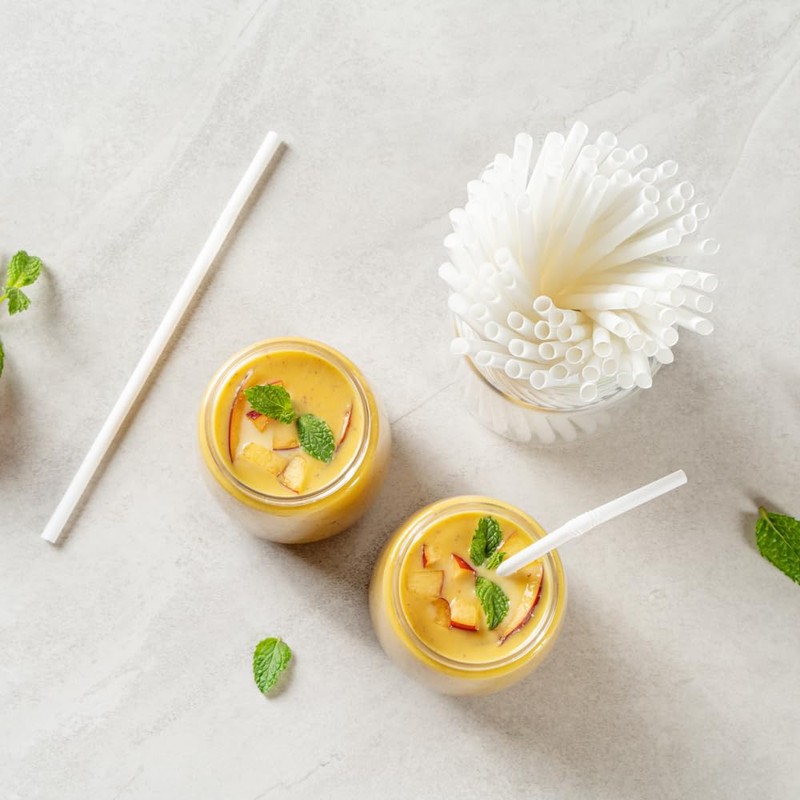 Restaurantware Basic Nature 8.3 Inch Disposable Straws 100 Sustainable Straws