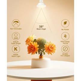 GU10 LED Bulbs,5W=50W Halogen Replacement,2700-Kelvin Warm White,Not Dimmable MR16 LED Bulbs,100-120V Working Voltage,6-Pack