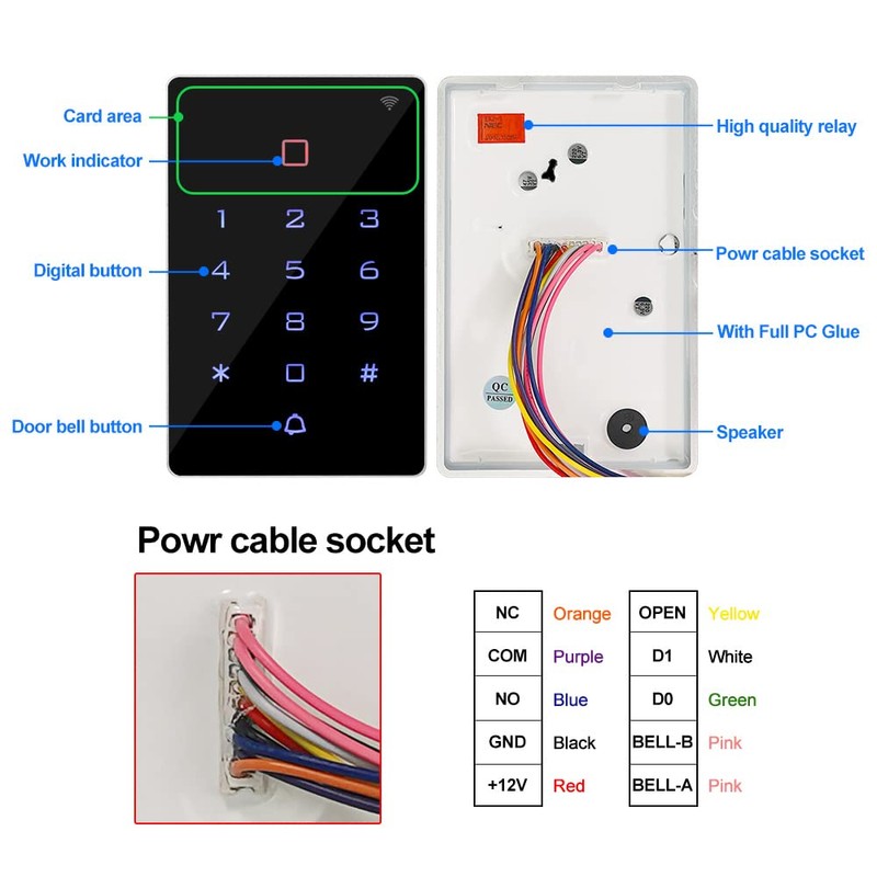 HERNAS Smart Access Control System Kit, IP68 Outdoor Waterproof Door