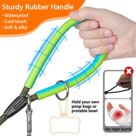 XiaZ 10FT Training Leash for Dogs, Nylon Rope Dog Leash with 2 Swivel Hooks and Comfortable Padded Handle, Cat Puppy Leash Lead for Small Medium Large Dogs Training, Playing, Camping, or Backyard