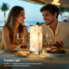 Scenekoy Alabaster Rechargeable Table Lamp for Living Room Bedroom Nightstand,