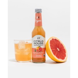 Citrus House Organic Sparkling Juice, Pink Grapefruit, No Added Sugars, No Preservatives, 9.3 Fl Oz Glass Bottle (Pack of 12)
