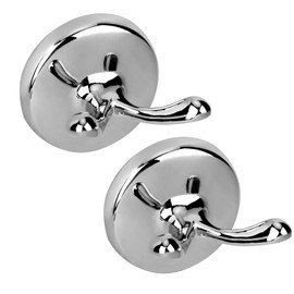 Ntipox Polished Chrome Towel Hooks Antique, 2 Pack Coat Robe Hook Heavy Duty Bathroom Double Hook Wall Mounted, Hand Towel Hooks for Kitchen