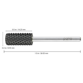 USA PANA Professional 3/32" Shank Size - Crystal Top Small or Large Barrel Carbide Bit - Nail Drill Bit for Dremel Machine - (Large Barrel, Extra Coarse Grit, Black)