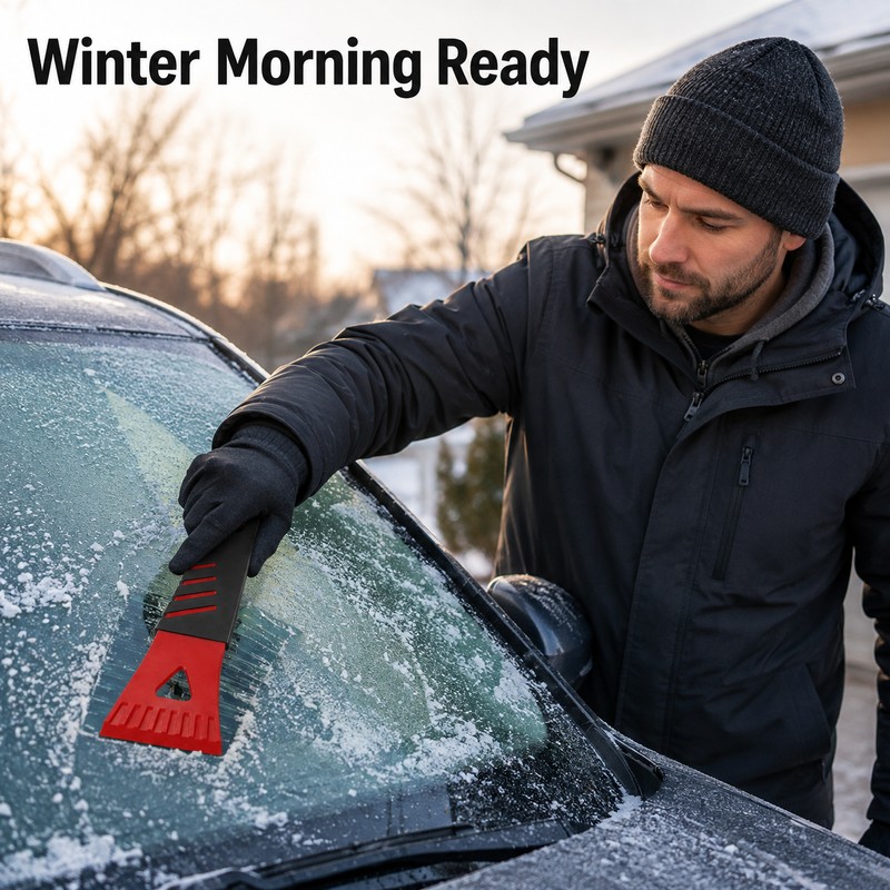 Heavy-Duty PVC Ice Scraper for Frost Removal - Manual Defrost