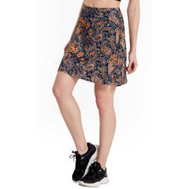 Westkun Women's Modest High Waisted Tennis Skirts Skorts with Shorts Pockets Tummy Control Longer Length Golf Skirt for Women Colored Paisley XL