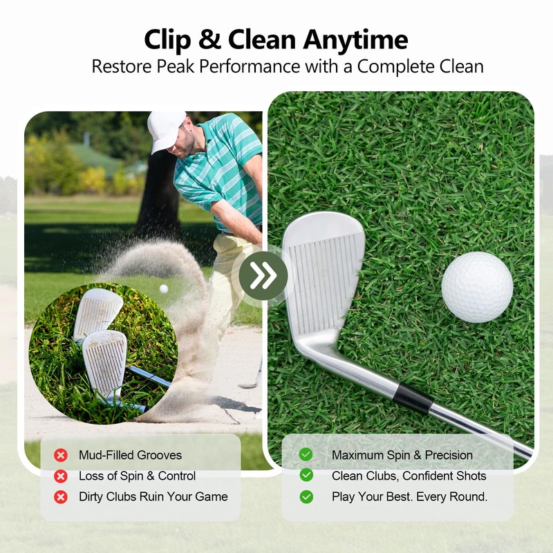 Golf Club Cleaning Kit Includes Golf Club Brush, Cleaning Bucket,