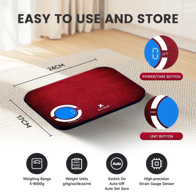 EILISON Smart Kitchen Food Scale with Bluetooth App, High-Precision Digital
