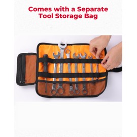 KEMIMOTO Motorcycle Tail Bag with Tool Roll Bag Quick Release 6L Universal Dirt Bike Enduro Rear Fender Bag Storage Fit for Dual Sport Bike Adventure Off Road Motocross