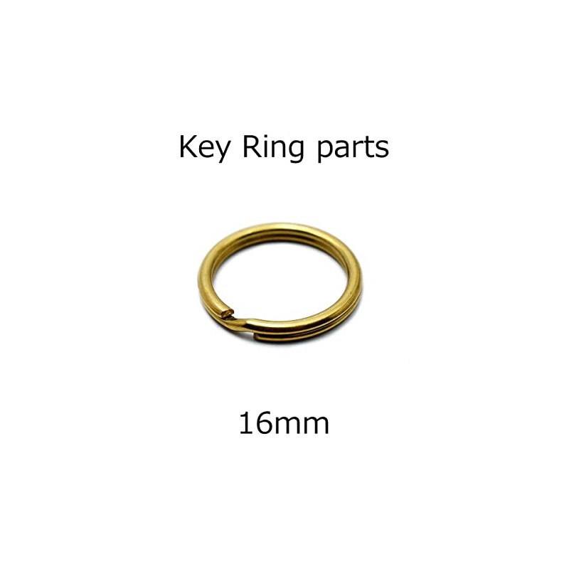 CHAOS Key Ring Keychain Parts, 0.6 inches (16 mm), Brass,