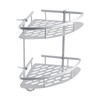 Aluminum Dual Tier Shower Caddy Shelf Bathroom Corner Rack Storage