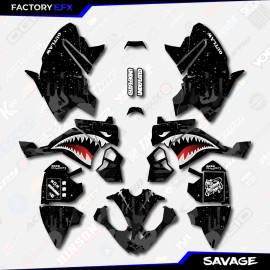Factory EFX Inc Black Savage Camo Racing Graphics kit fits Polaris Outlaw 90 ATV Decals 07-14