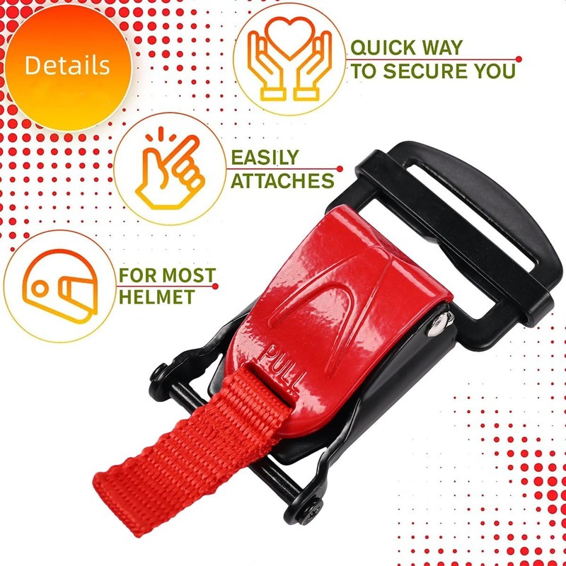 OICCTBF Red Helmet Quick Release Buckle,Stainless Steel Helmets Replacement Kit