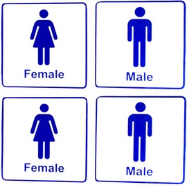 eSplanade Men & Women Toilet Sign Bathroom | Male & Female Washroom Door Sign Sticker Decal - Easy to Mount Weather Resistant Long Lasting Ink (Size -5.5"x5.5")