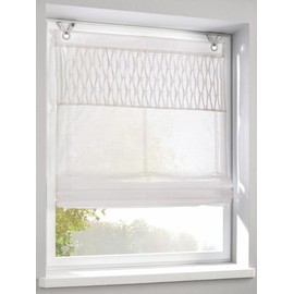 Kutti Roman Blind with Eyelets Tuck White 80 x 140 cm