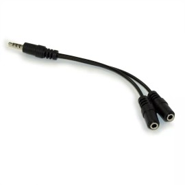 My Cable Mart 4 Conductor TRRS Male to 2-3.5mm Female Audio/ Microphone Break-out Adapter
