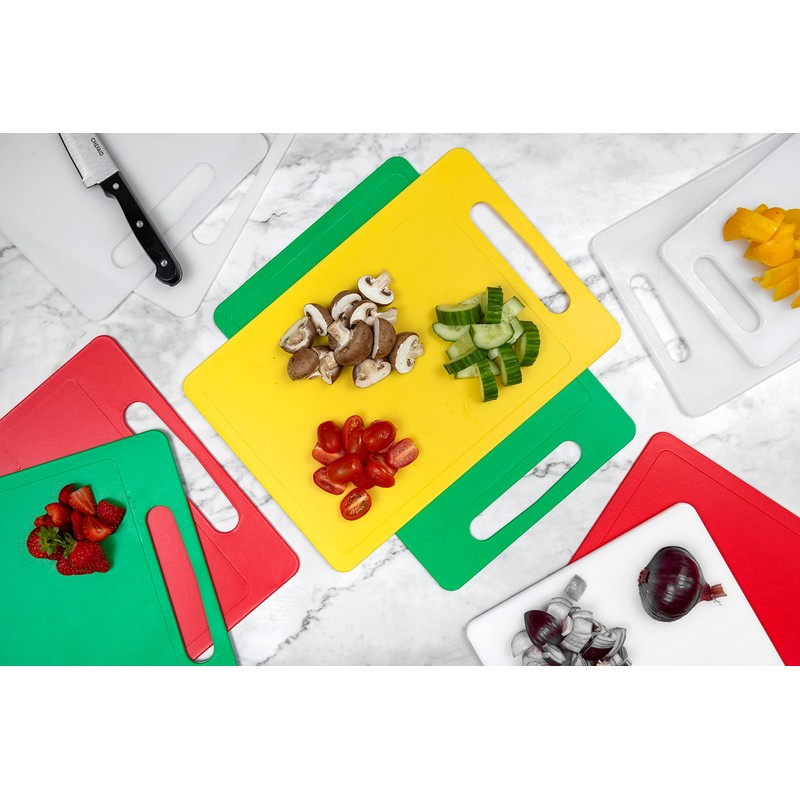 Chef Aid Green Poly Chopping Board, Multipurpose Anti-Slip Surface, Easy
