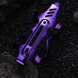 Corki Cycles Heavy Duty Bike Water Bottle Holder, Lightweight Aluminum Cage Shockproof Design for Road Mountain Gravel Bikes, Holds 21-32 oz, 2-Pack Purple